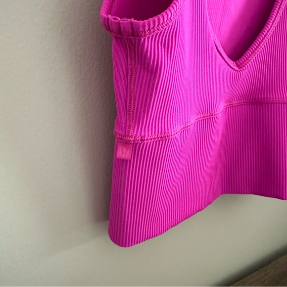 Lululemon Pow Pink Ribbed Power Pivot Tank, Size 2 - Picture 5 of 6